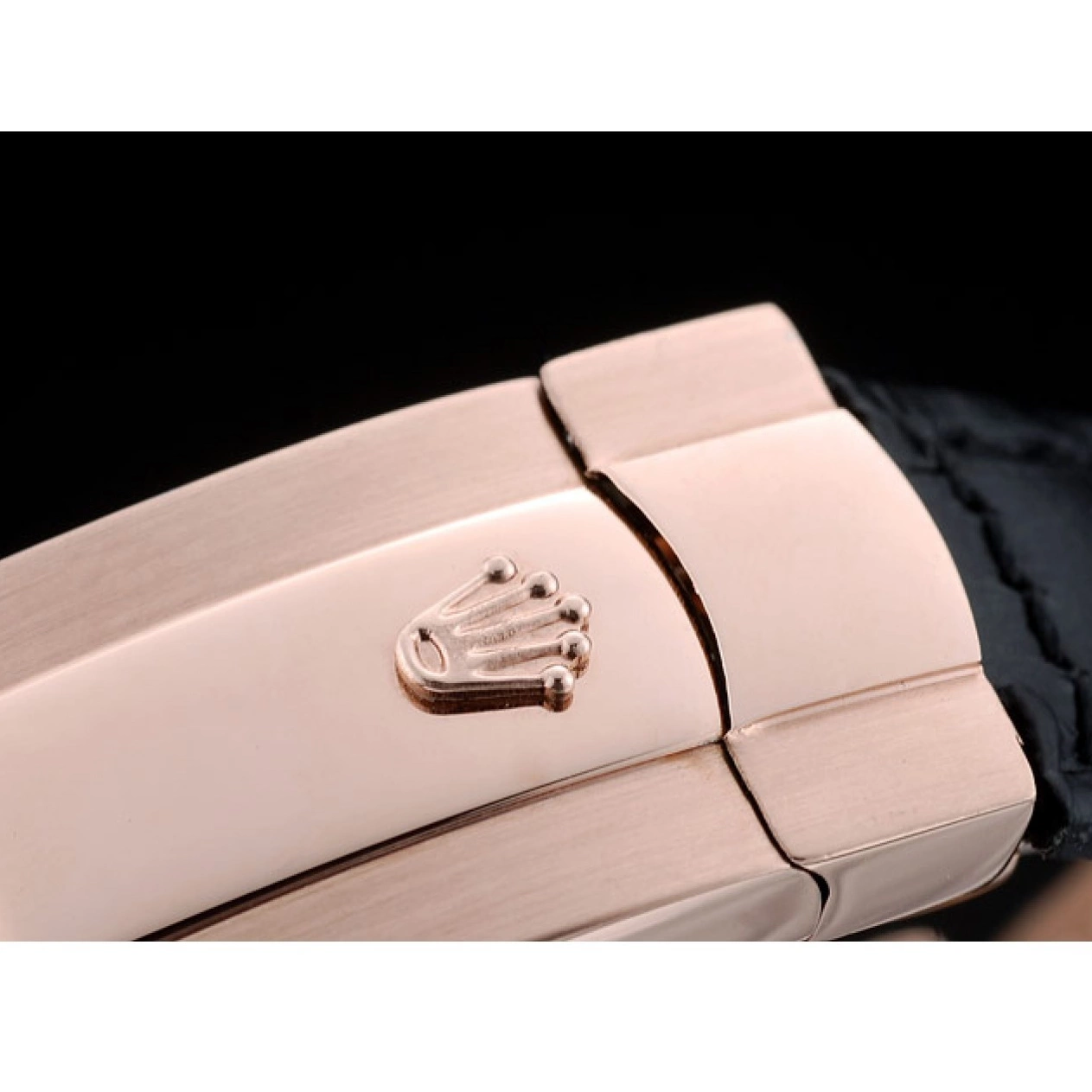 Aaa replica watch Ceramic Dial Daytona Leather Strap Rolex Bezel Black Black 41975 Brown 0602